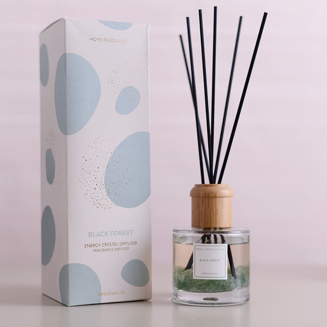 Reed Diffuser Set | Mahogany Teakwood Scented Reed Diffuser Sticks | 4oz  Enhanced Scent Diffuser Fragrance Oil for Bedroom Bathroom Home Décor